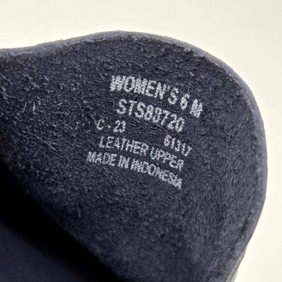 Sperry Mulefish Boat Shoes Womens Size 6 Blue Distressed Leather Nautical Prep - Picture 10 of 11